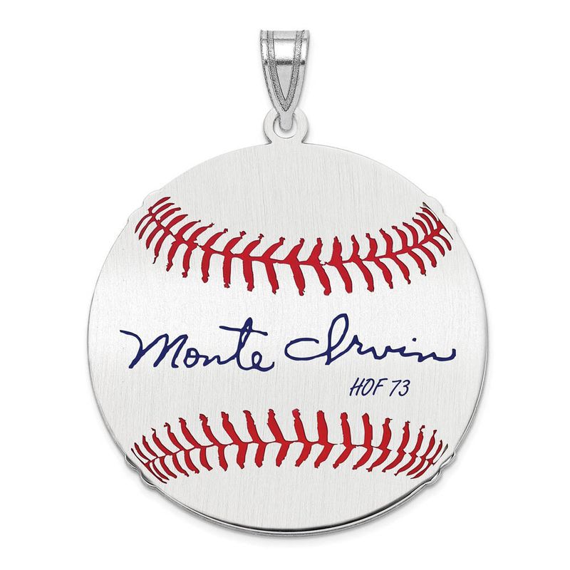 Sterling Silver Monte Irvin Signature Lg Enamel Baseball Pendant